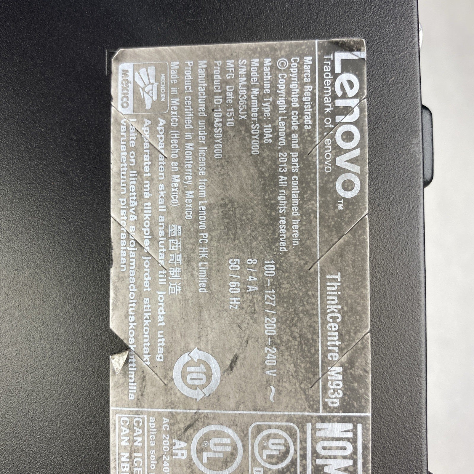 Lenovo ThinkCentre M93p SFF Intel Core i5-4570 3.20GHz 8GB RAM No HDD OS