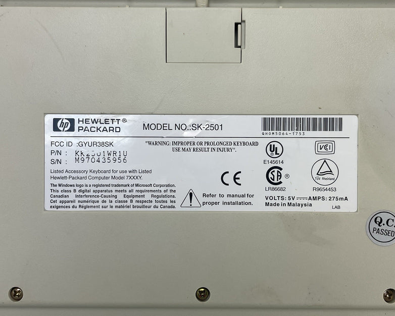 Hewlett Packard SK-2501K / SK2501K PS/2-Wired Keyboard