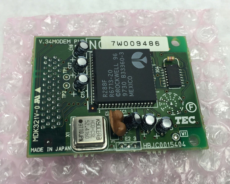 TEC V.34 Modem PWB 7W009486  HBJC0015404  MDK321V-0   Untested