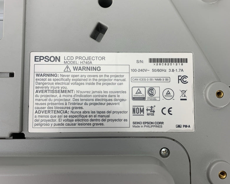 Epson PowerLite 695Wi H740A LCD Lamp Projector 2502 Lamp Hours - No Remote
