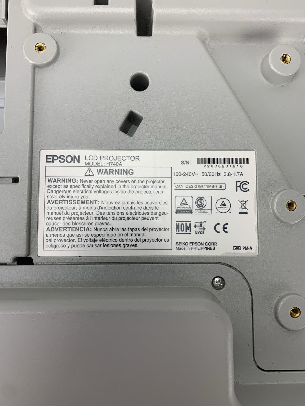 Epson PowerLite 695Wi H740A LCD Lamp Projector 2502 Lamp Hours - No Remote7