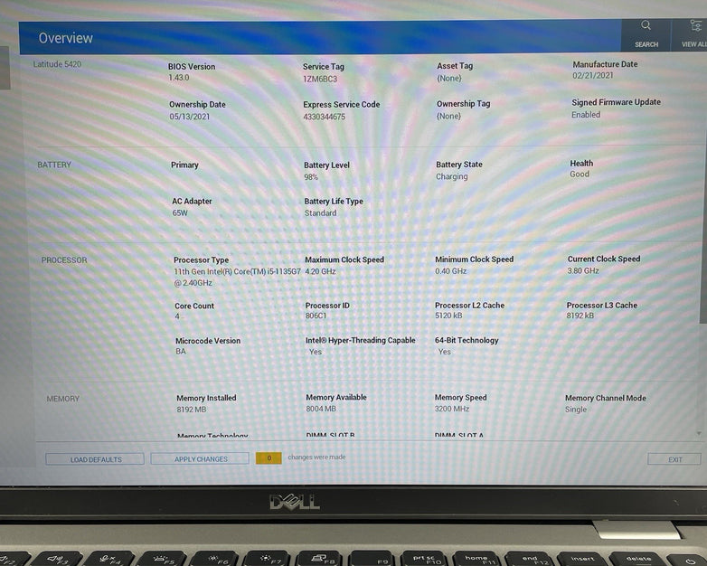 Dell Latitude 5420 14" i5-1135G7 1.40 GHz 8 GB RAM No SSD/OS/AC - Worn Paint