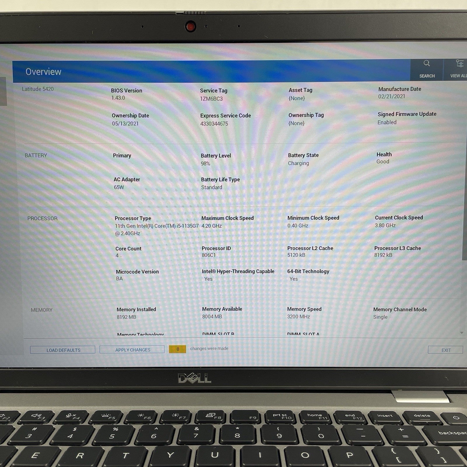 Dell Latitude 5420 14" i5-1135G7 1.40 GHz 8 GB RAM No SSD/OS/AC - Worn Paint3
