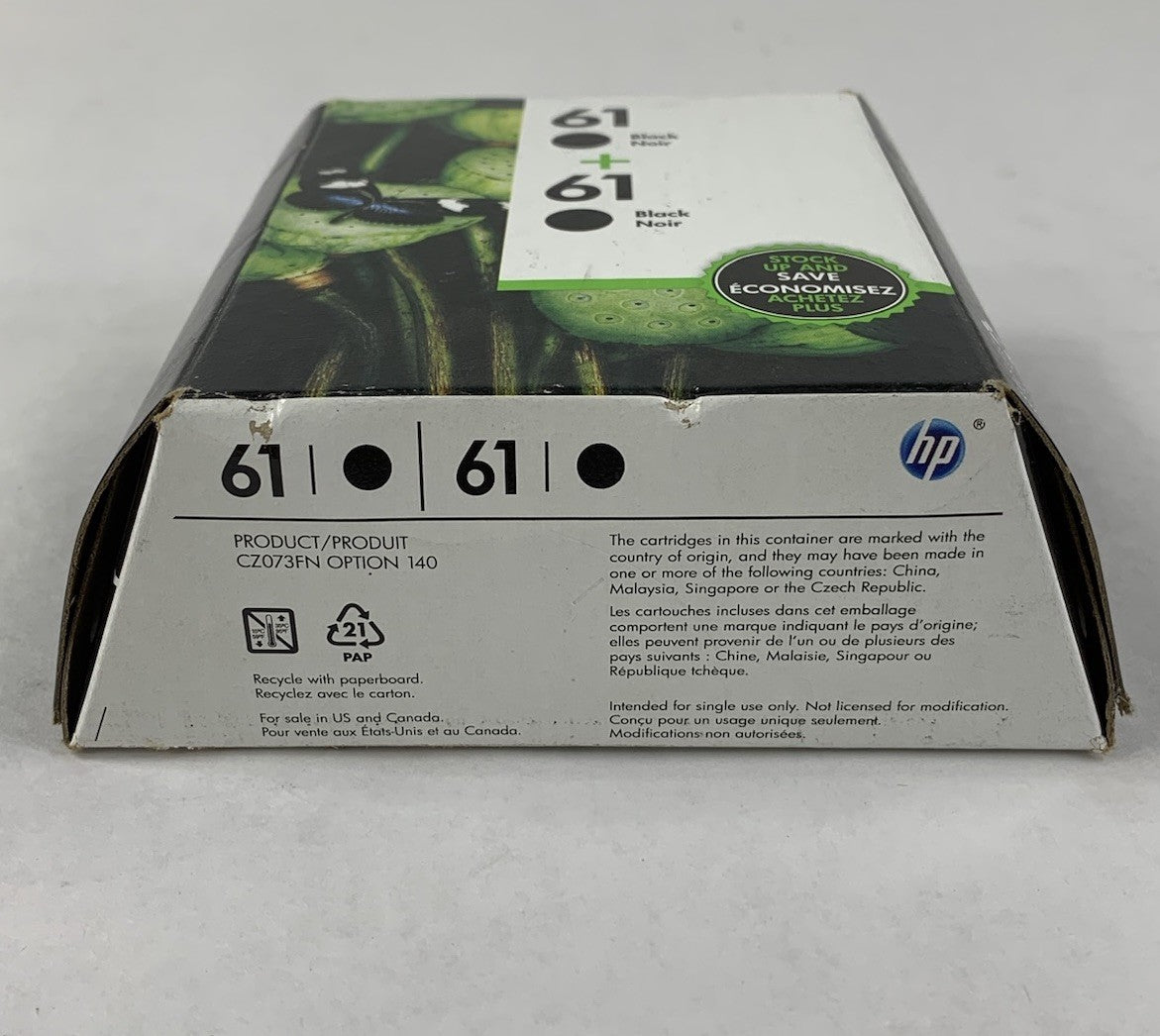 HP 61 + 61 Black Ink Cartridge Twin-Pack Exp. Jul 20216