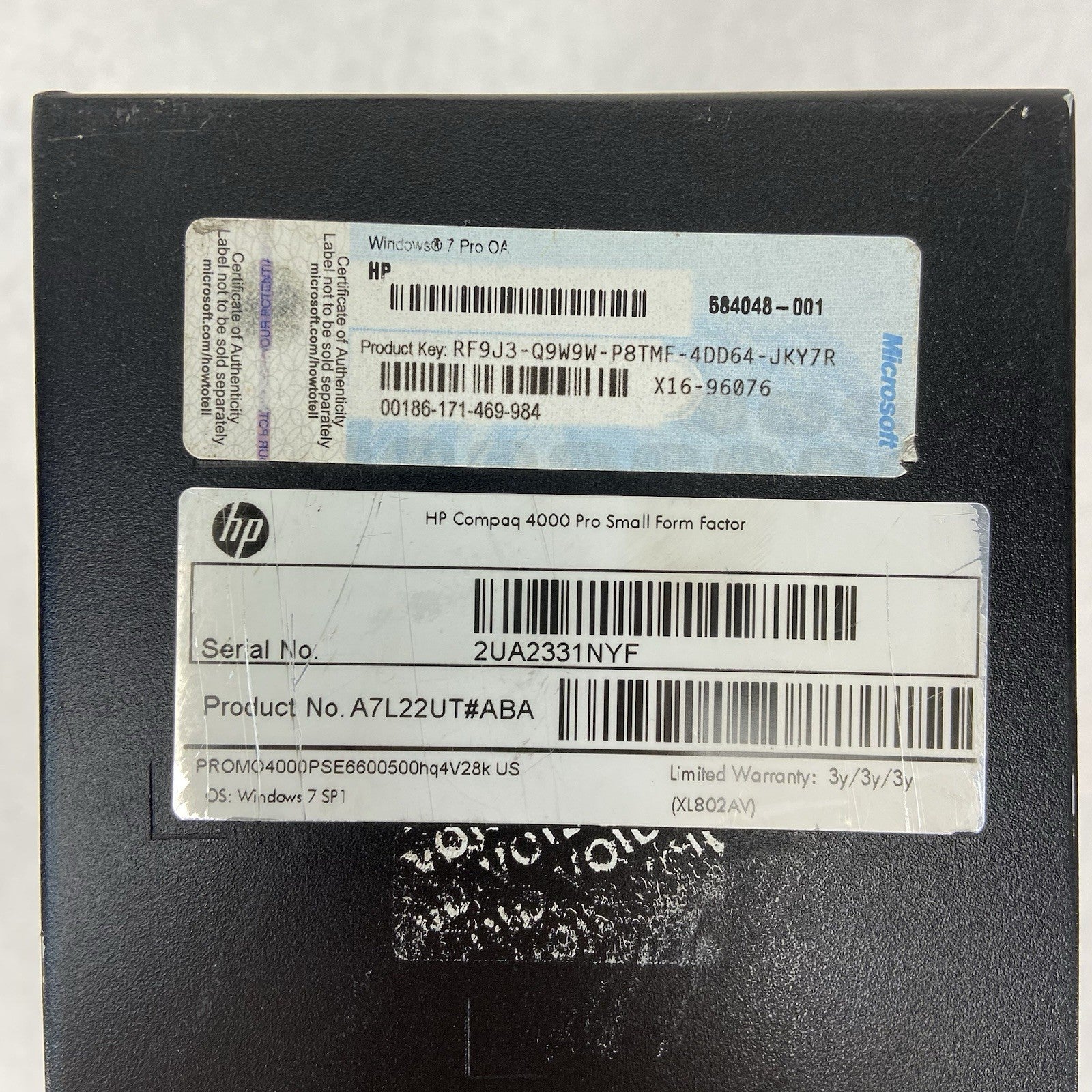 HP Compaq 4000 Pro SFF Intel Pentium Dual Core E6600 3.06GHz 4GB RAM No HDD No O3