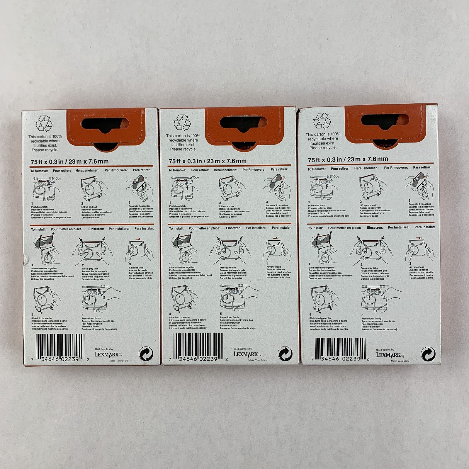 IBM 1337765 Easystrike Lift Off Correction Tape Cassette Lot of 3x