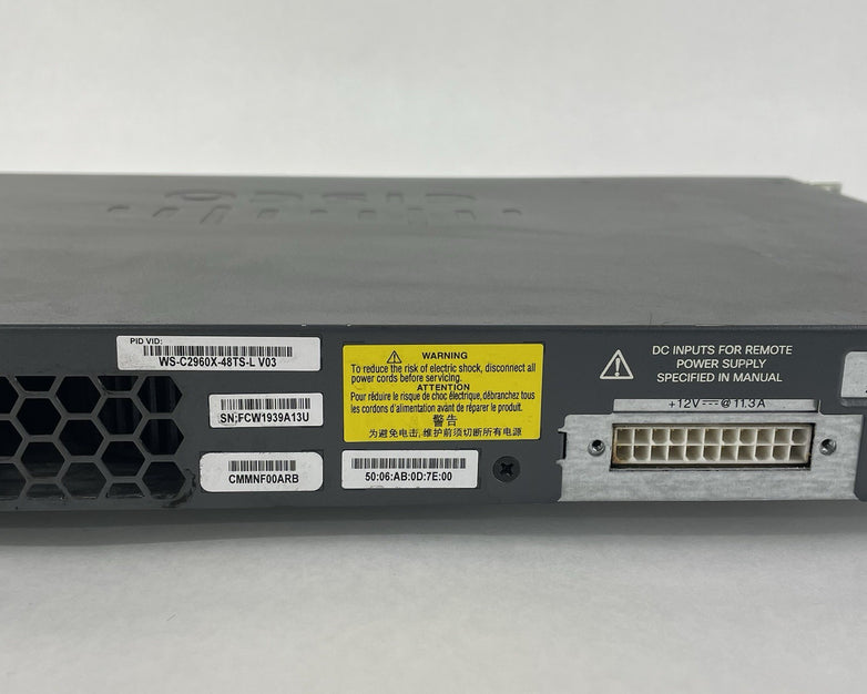 Cisco Catalyst WS-C2960X-48TS-L 48 Port Gigabit Switch V03 - Tested