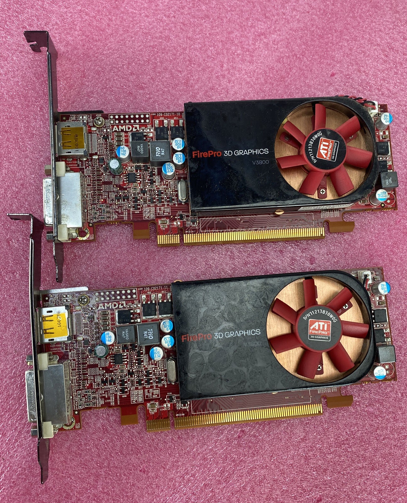 ATI 102C0210612 FirePro V3800 512MB DisplayPort DVI PCIe GPU (Lot of 2)