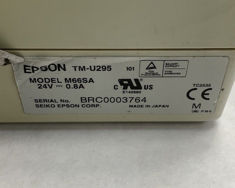 Epson TM-U295 M66SA Slip Printer - Tested No Power Supply