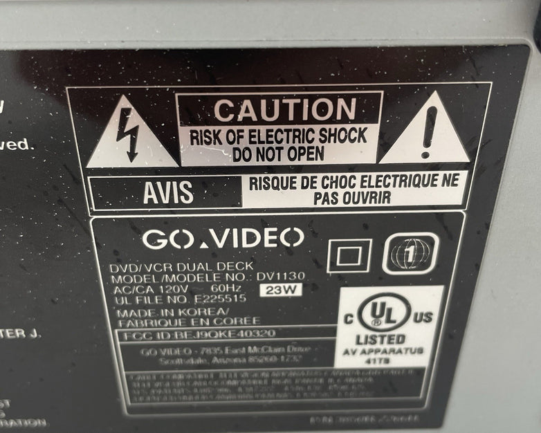 Go Video  DV1130 VHS 4-Head No Remote - VHS/DVD Tested
