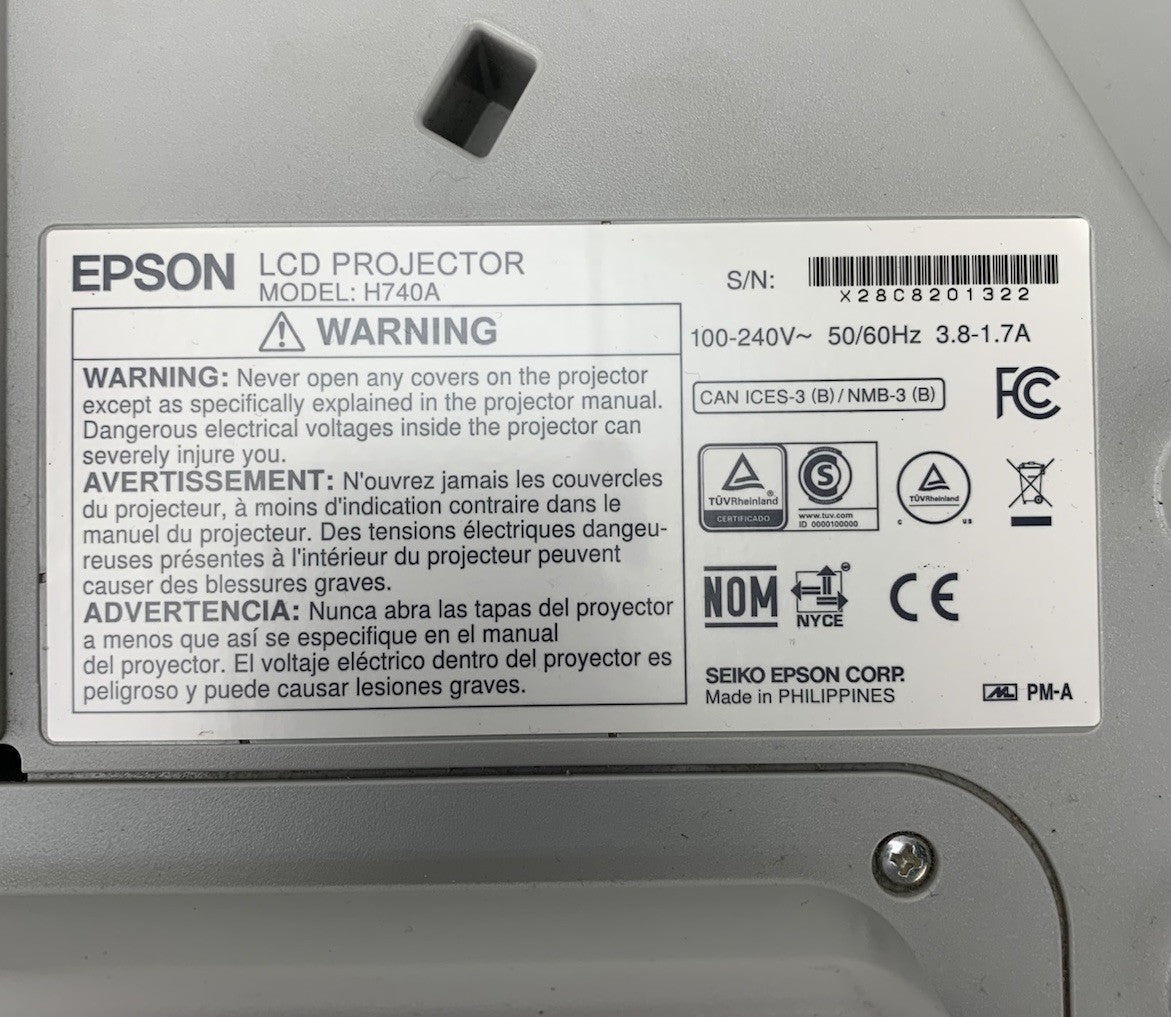 Epson PowerLite 695Wi H740A LCD Lamp Projector 1244 Lamp Hours - No Remote7