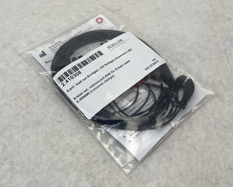 ECG 5-Wire Set AHA Clip 1.2 m Radiolucent Schiller 2.410308 Change 76654604