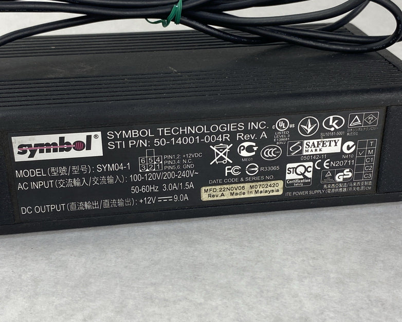 Symbol Motorola SAC9000-4000R 4 Bay Battery Charger w/ Power Supply