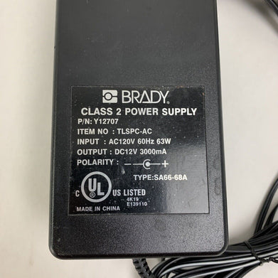 Brady TLSPC-AC Y12707 TLS PC Link Thermal Labeling System Power