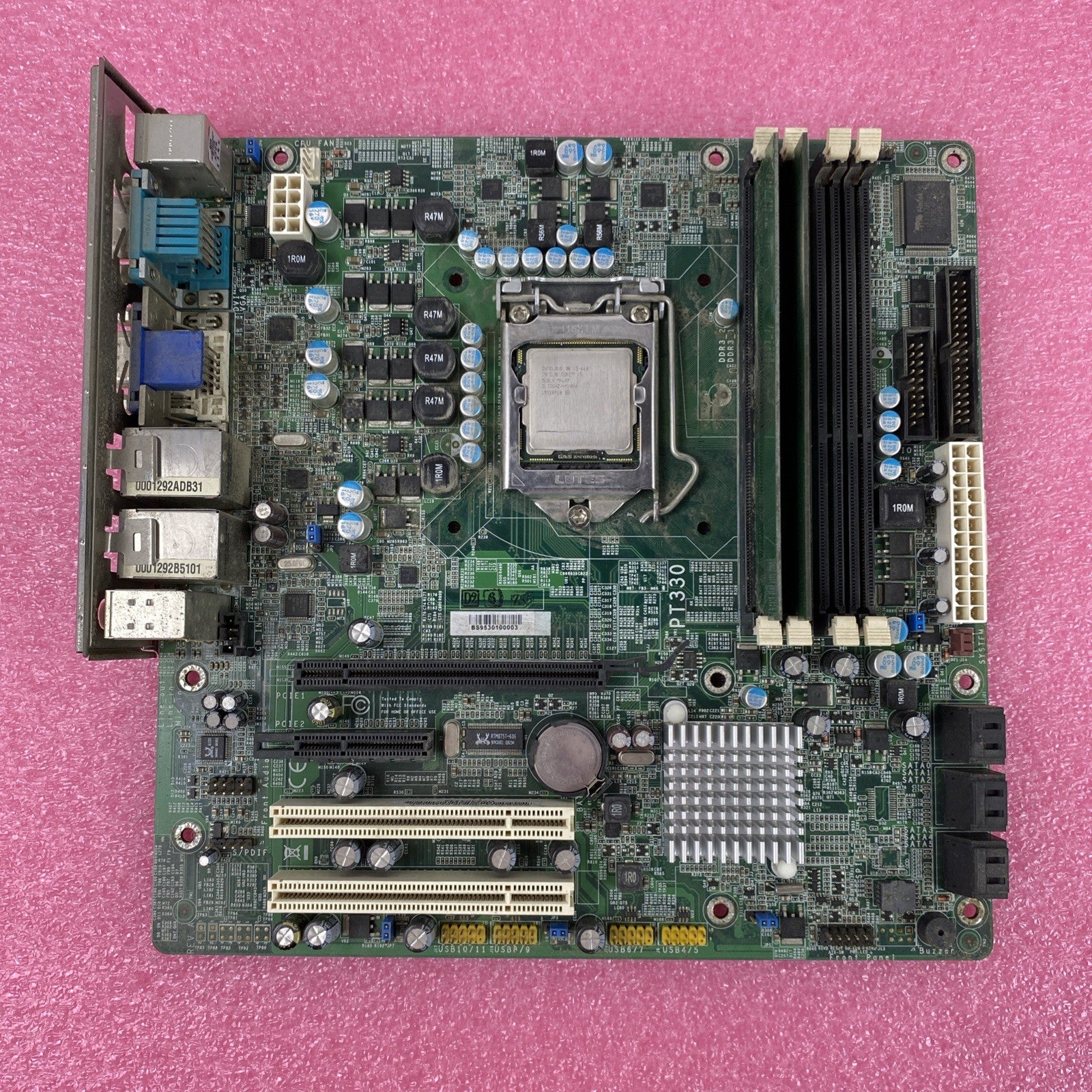 DFI PT330 Motherboard Intel Core i5-660 3.3GHz 4GB RAM w/ Shield