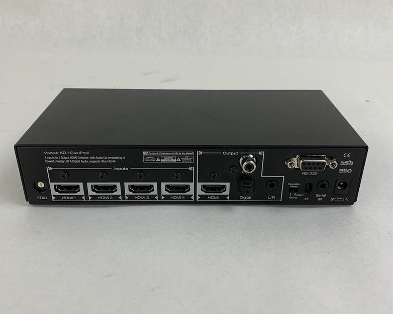 Key Digital KD-HD4x1ProK HDMI Switcher
