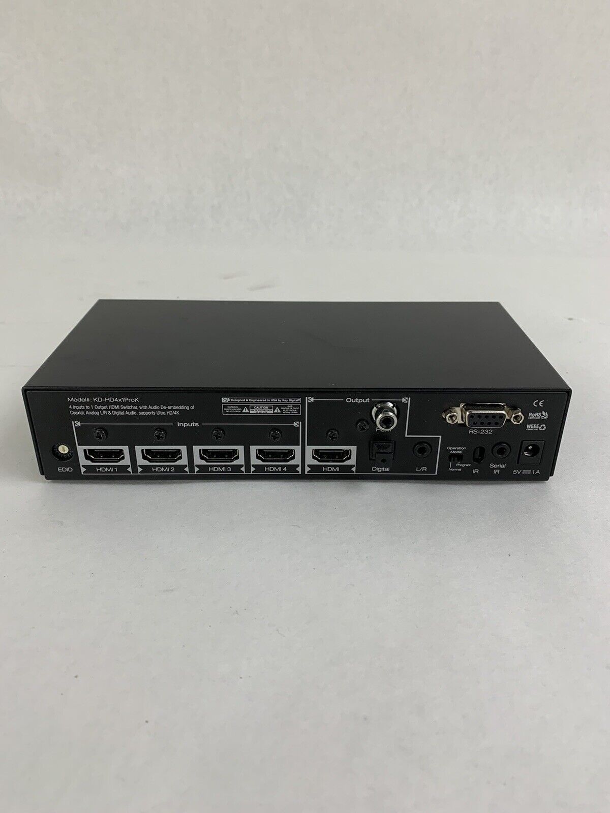 Key Digital KD-HD4x1ProK HDMI Switcher