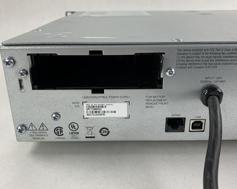 APC SMT750RM2U Line Interactive Rackmount Smart-UPS  No Battery Tested