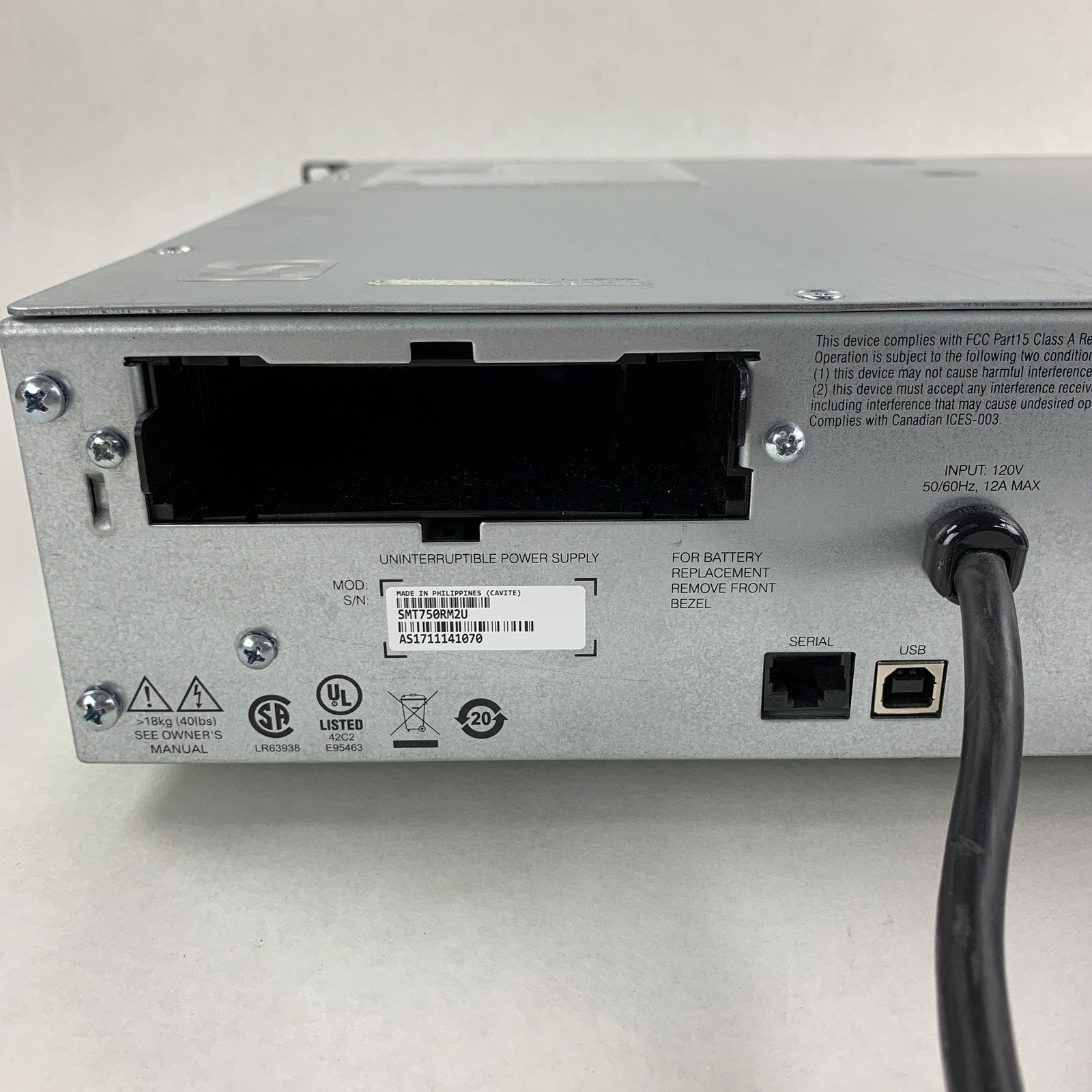 APC SMT750RM2U Line Interactive Rackmount Smart-UPS  No Battery Tested