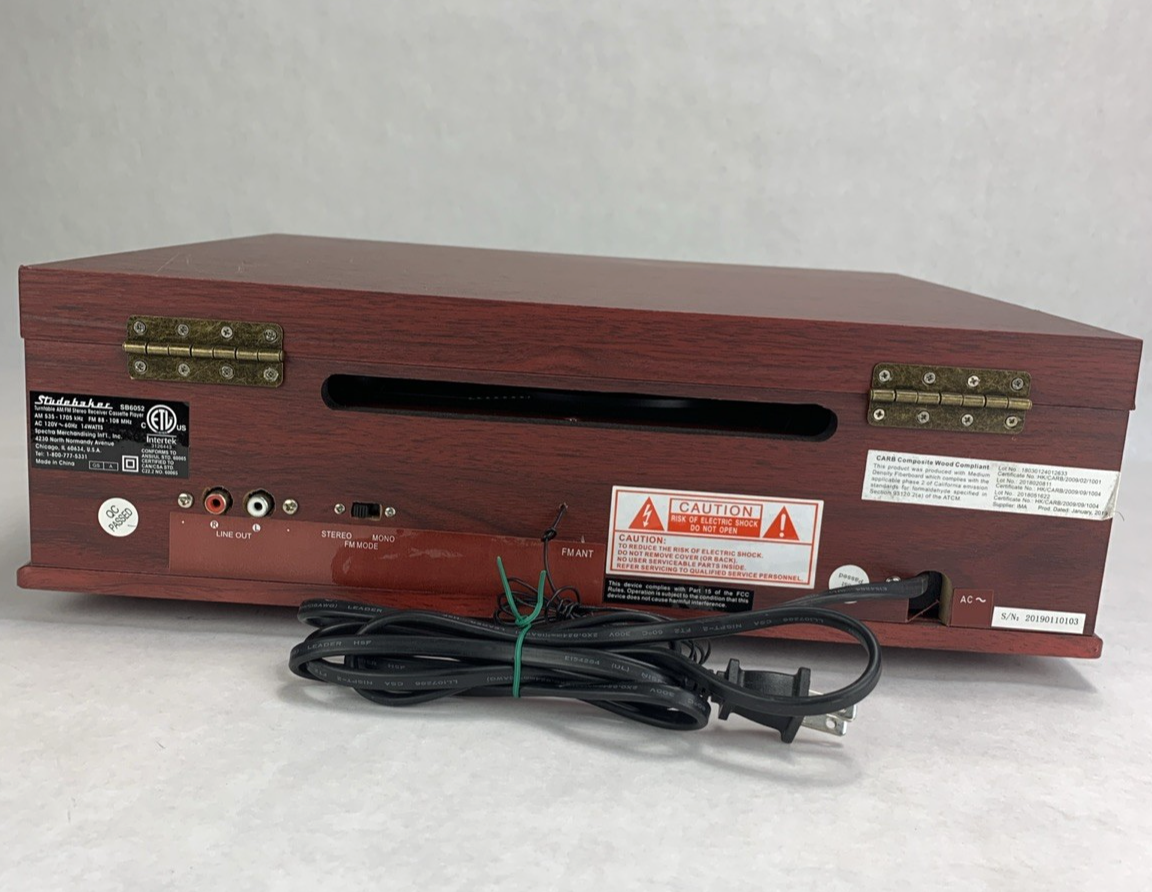 Studebaker SB6052   Turntable AM/FM Radio Stereo Receiver Cassette Player4