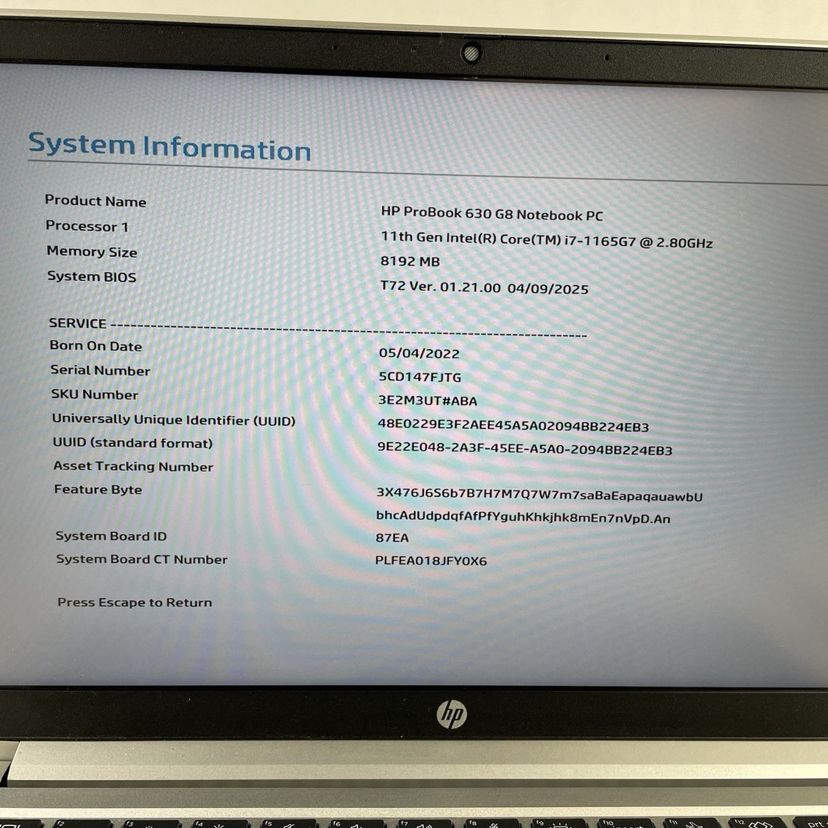 HP ProBook 630 G8 13.3" i7-1165G7 2.80 GHz 8 GB RAM No SSD No OS - Dinged Corner4