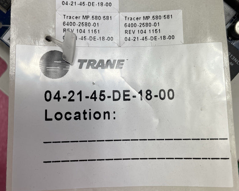 Trane Tracer MP580/581 Control Board 6400-2580-01