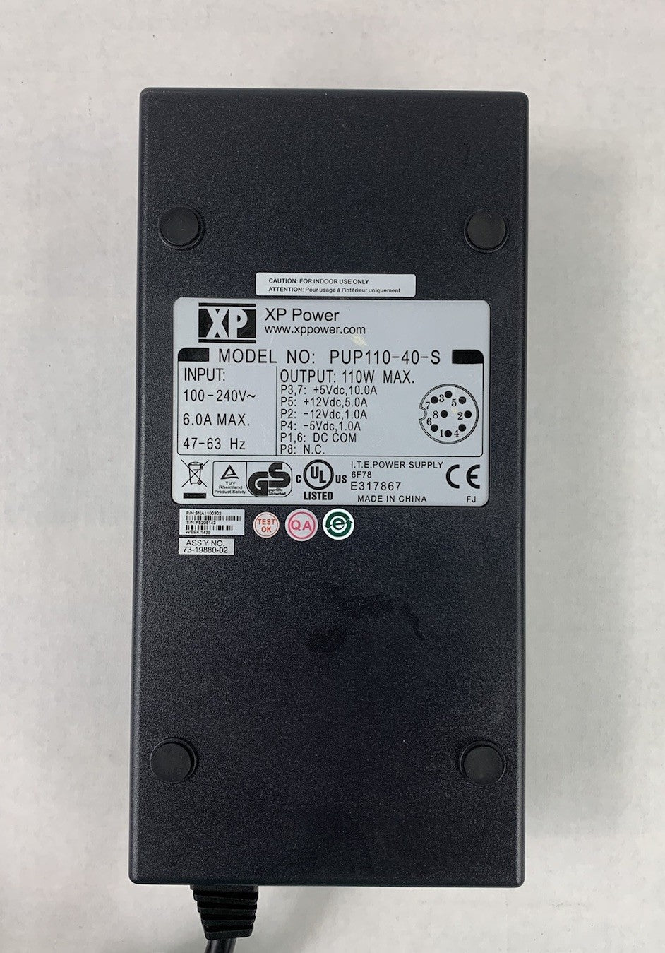 XP Power PUP110-40-S 110W AC Adapter Power Supply