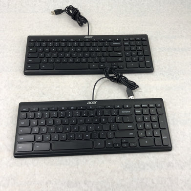 Lot of 2 Acer KB69211 USB Wired Slim Office Home Keyboard - Black
