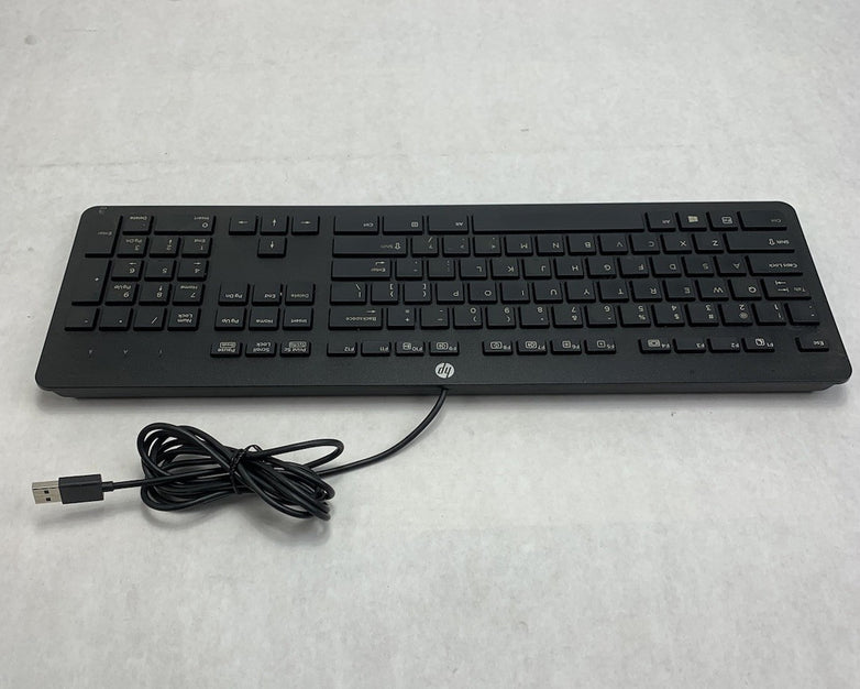 HP PH0U Slim USB Wired QWERTY Keyboard Black (Lot of 4)