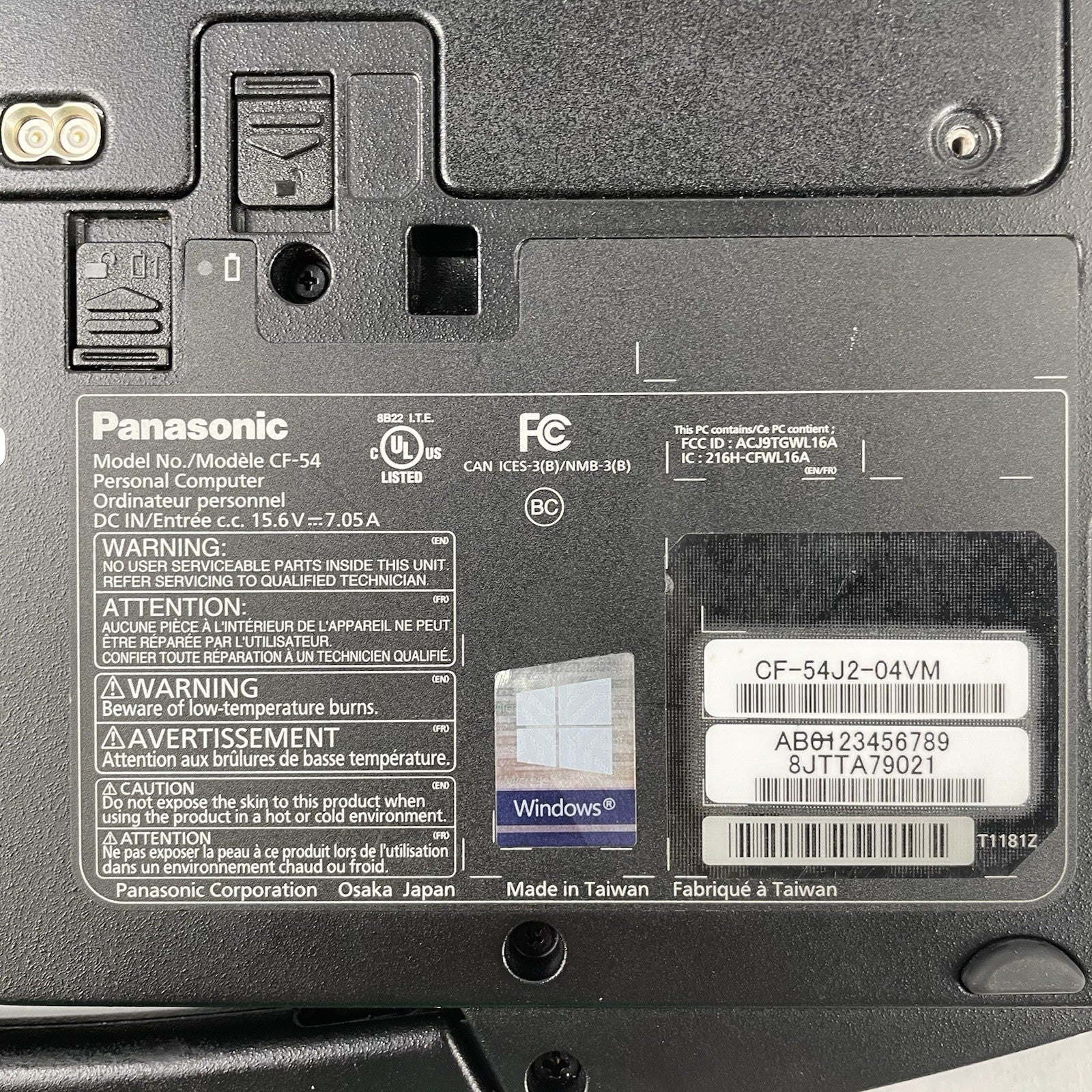 Panasonic ToughBook CF-54 14" i5-7300U 2.60 GHz 8 GB RAM No SSD/OS/AC/Batt16