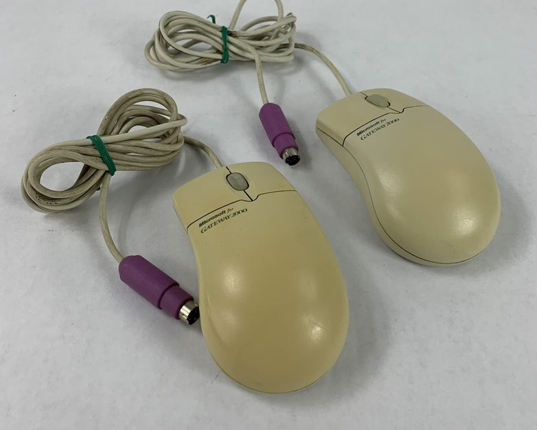 Microsoft Gateway IntelliMouse 97599 1.1A PS/2-Wired Ball Mouse (Lot of 2)