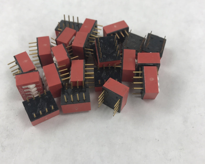 Lot of 22 Grayhill 76SB04S Switch DIP ON OFF SPST 4 Raised Rocker 8-Pin