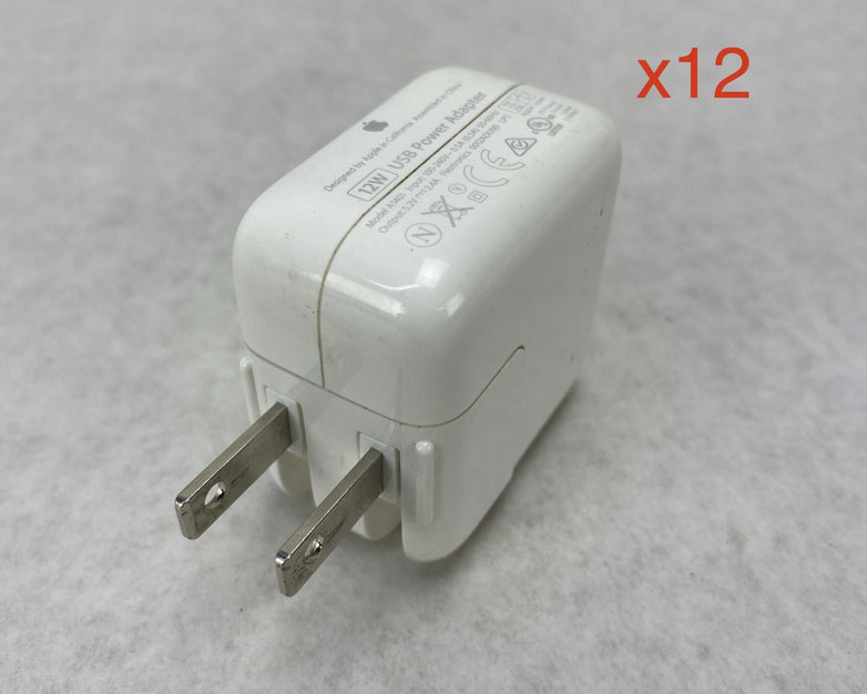 Apple A1401 12W 5.2V 2.4A Single USB Wall Charger Power Adapter - Lot of 12