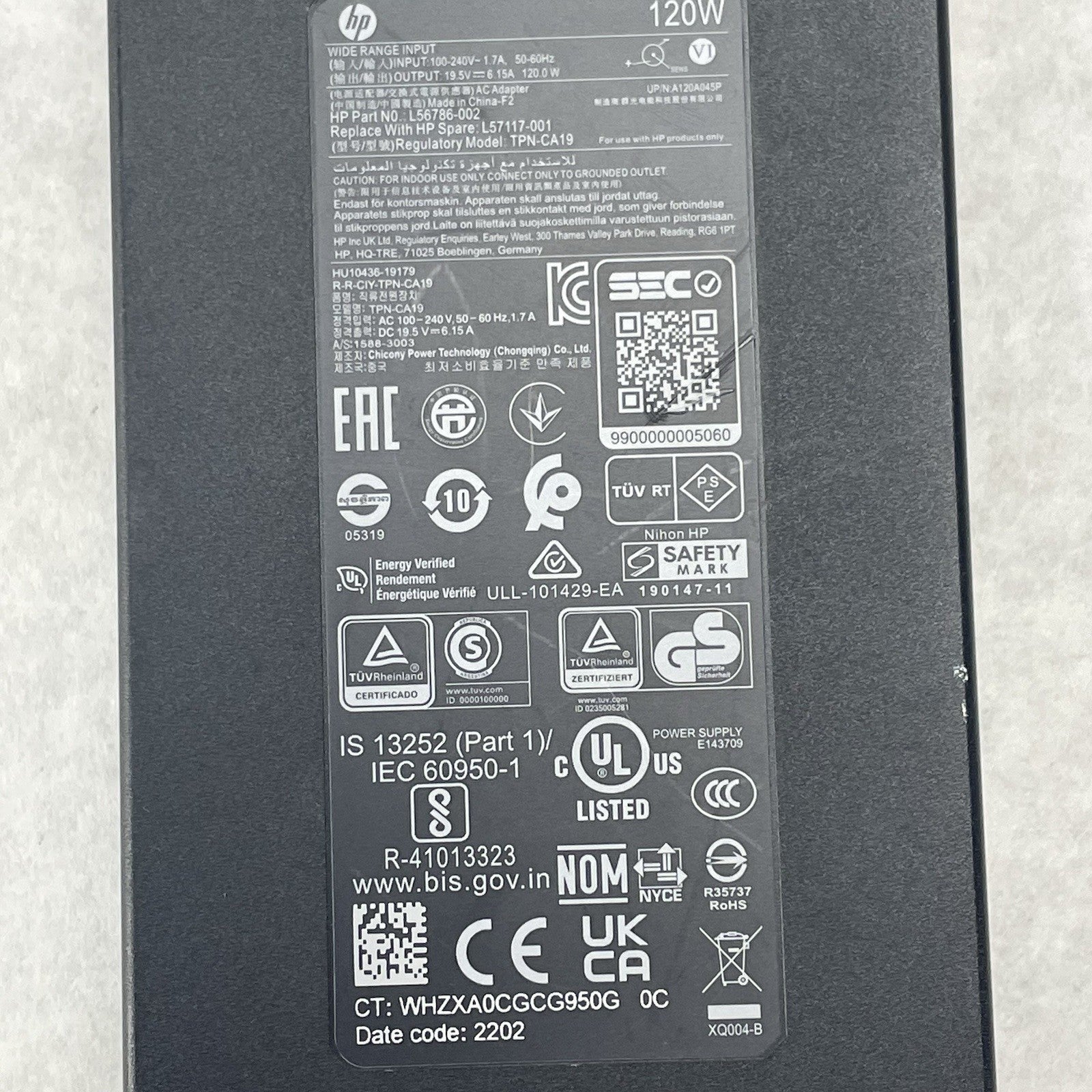 HP  TPN-CA19 120W 19.5V 6.15A Slim AC Adapter Lot of 55
