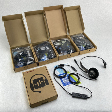 Lot of 5 Voice joy T600F-USB Wired Binaural Headset