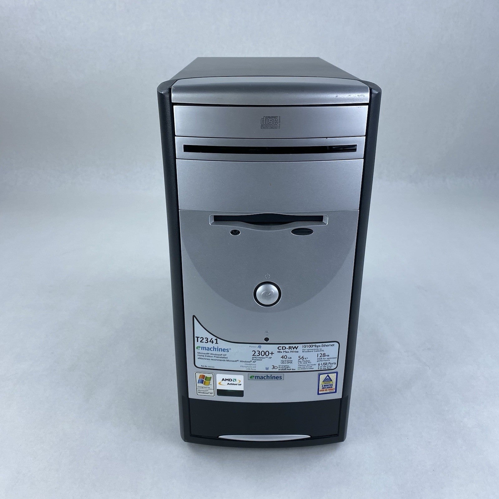 eMachines T2341 MT AMD Athlon XP 2400T 2GHz 384MB RAM No HDD No OS