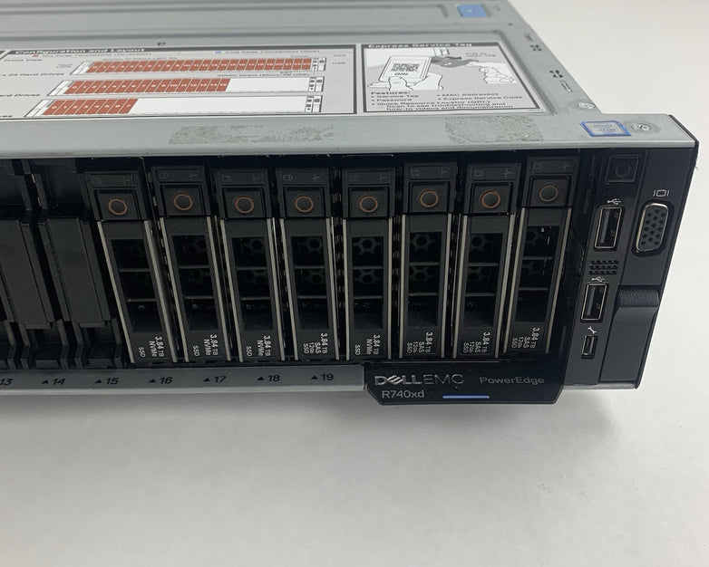 Dell PowerEdge R740xd 24SFF 2x Gold 5222 3.8 GHz 128 GB Ram H740p No OS No HDD