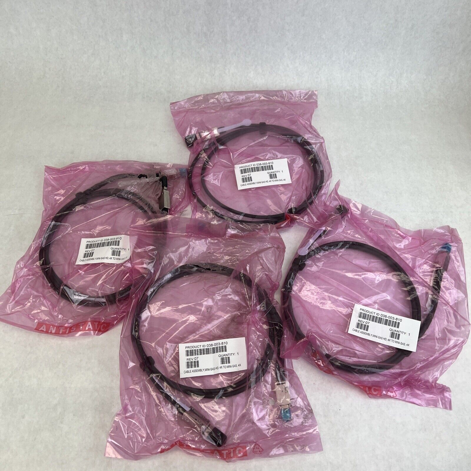 EMC Amphanol Molex 2M Mini-HDX4 to Mini-SASX4 Cable 038-003-810 (Lot of 4)