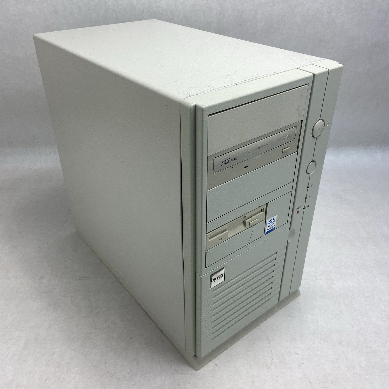 Vintage Inter-Tel Beige Mid Tower Computer Case AGI HP-P3507F5W 350W PSU0