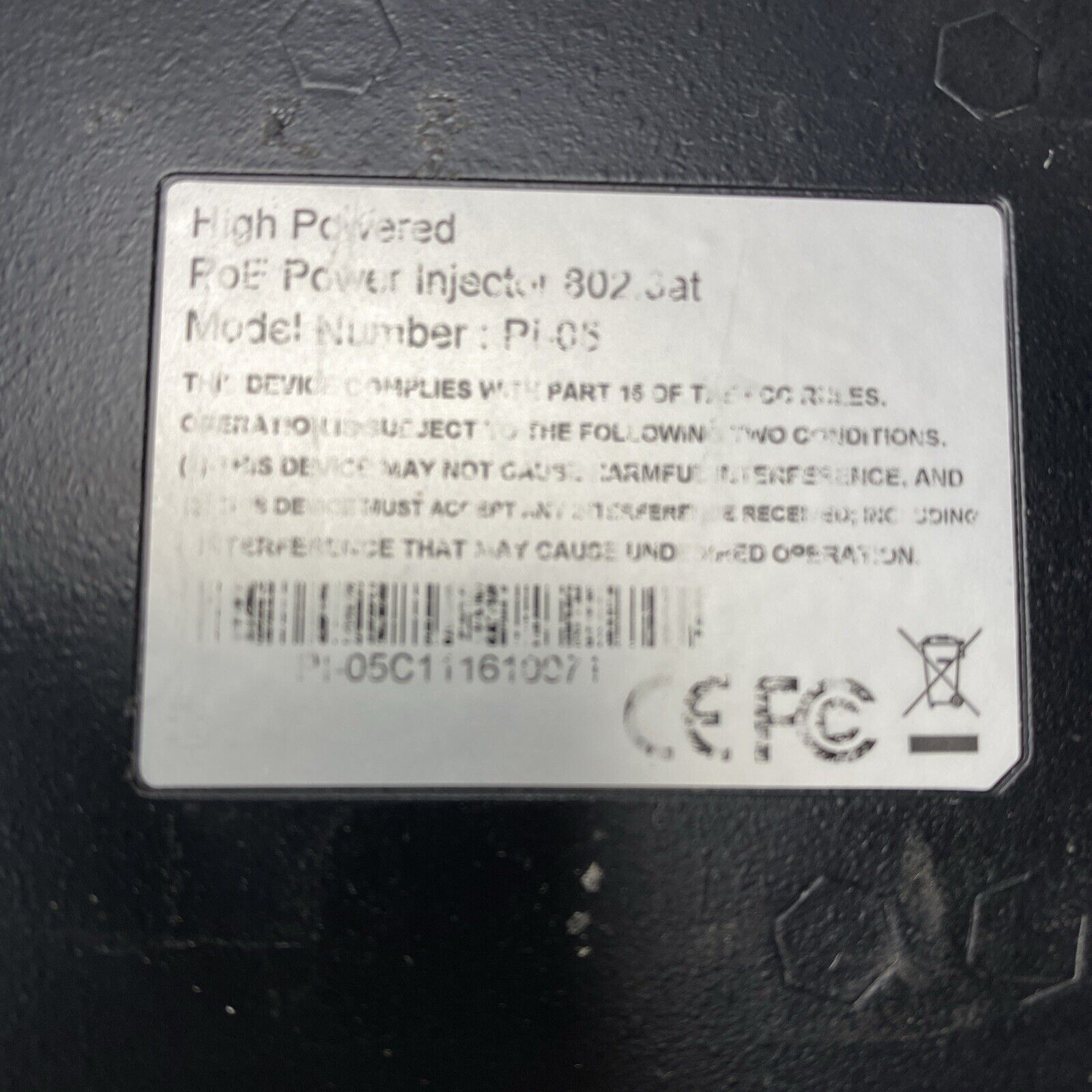 Pakedge PI-05 802.3at Power Over Ethernet Injector High Powered Gigabit PoE