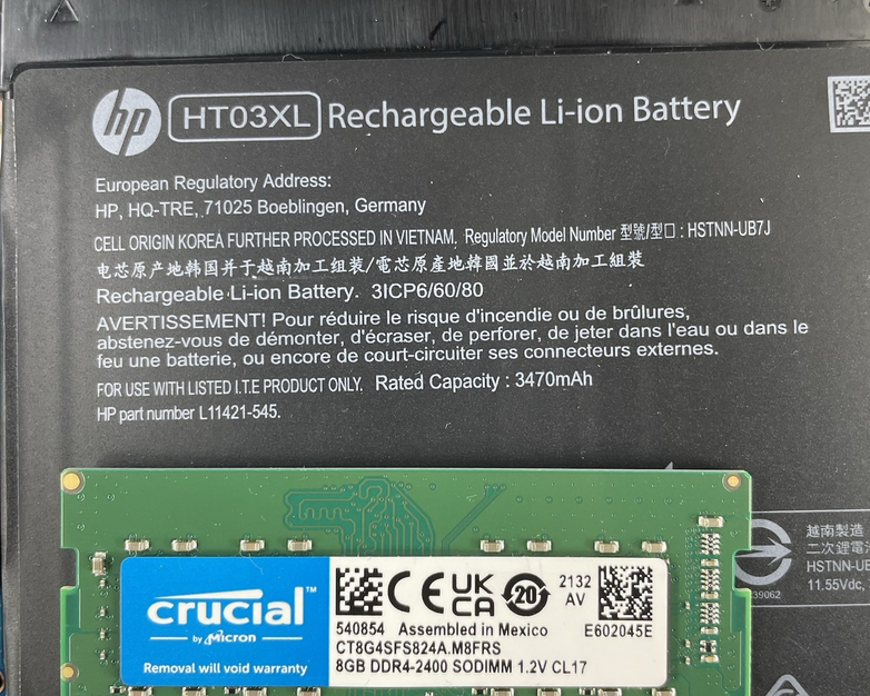 HP 15-da0046nr 15.6" i3-7020U 2.30 GHz 8 GB RAM No SSD No OS No AC