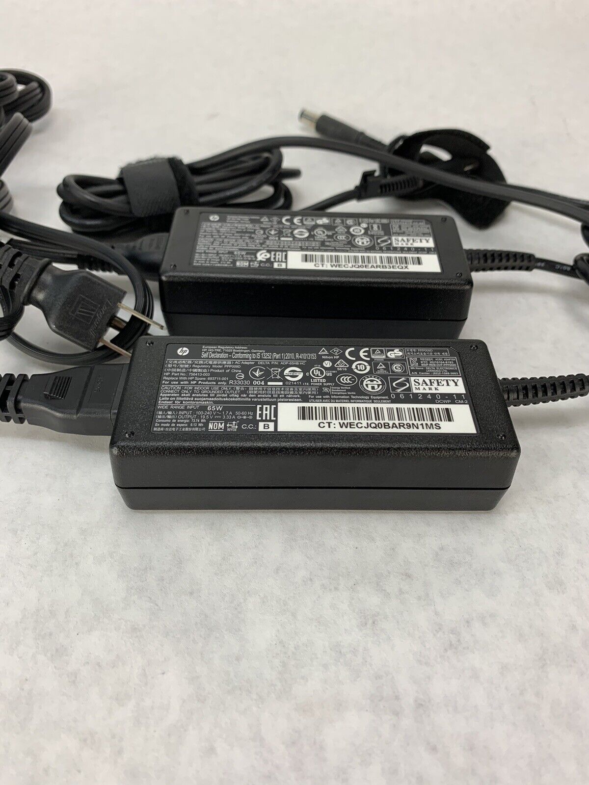 Lot 2 HP PPP009C Laptop Charger 19.5V Adapter 65W