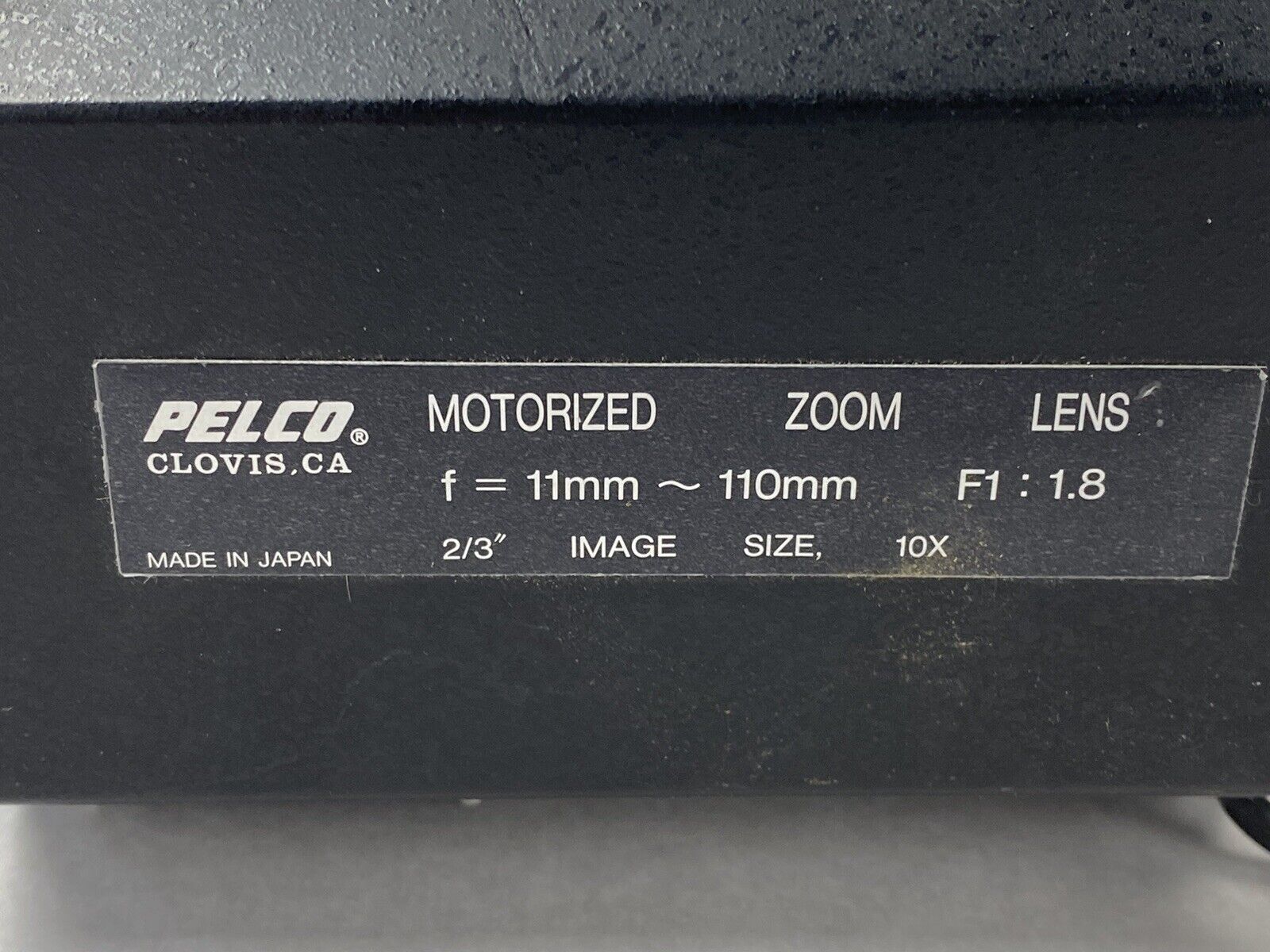 Pelco TV10AC-1 Motorized Zoom Lens f = 11mm - 110mm f 1 - 1.8 Untested