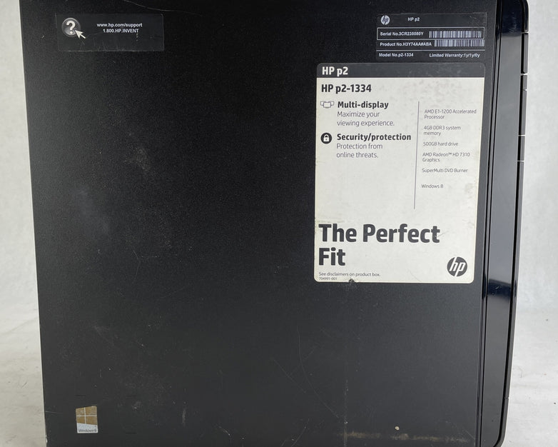 HP Pavilion P2-1334 MT AMD E1-1200 1.4GHz 6GB RAM No HDD No OS