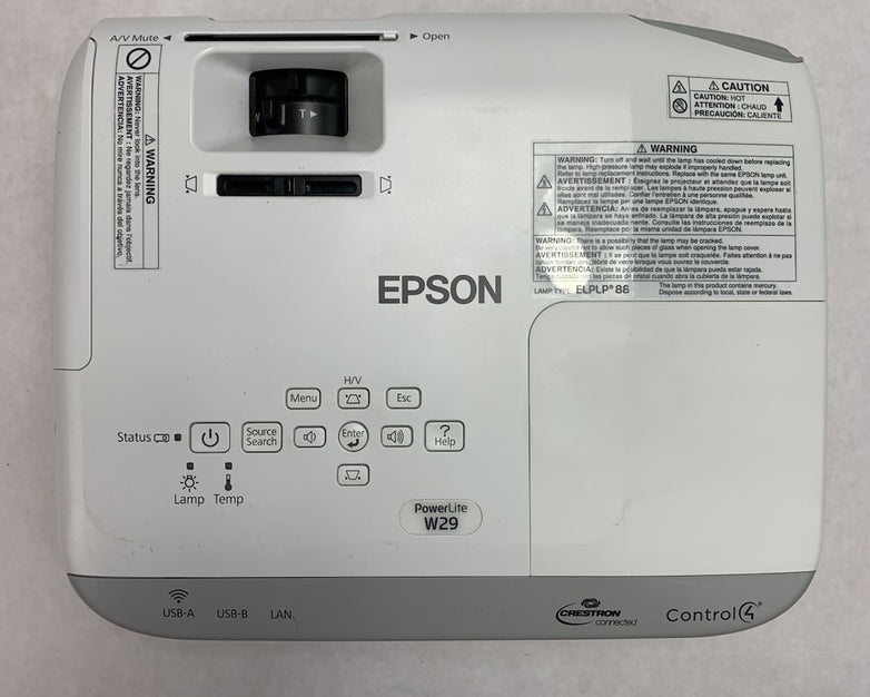 Epson PowerLite W29 H690A LCD Lamp Projector 2334 Lamp Hours - No Remote