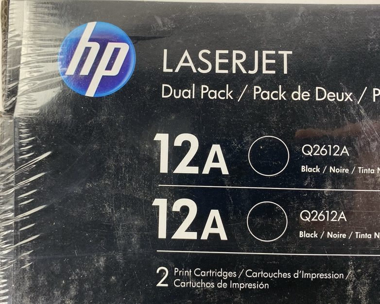 HP Q2612D LaserJet 12A Black Dual Pack Print Cartridges Pack of 2 - New