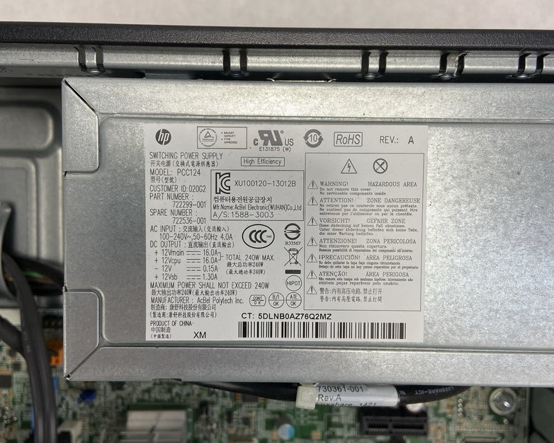 HP ProDesk 400 G1 SFF Intel Core i5-4570 3.2GHz 8GB RAM No HDD No OS