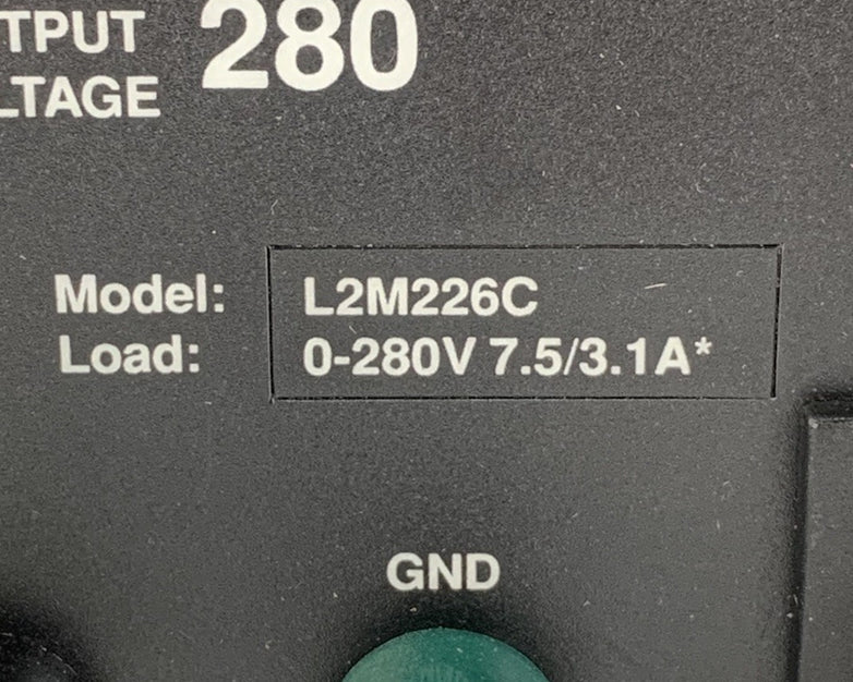 Warner Electric L2M226C Powerstat Variable Autotransformer - Tested