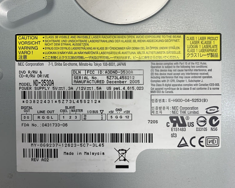 NEC ND-3530A DVD/CD Rewritable Drive