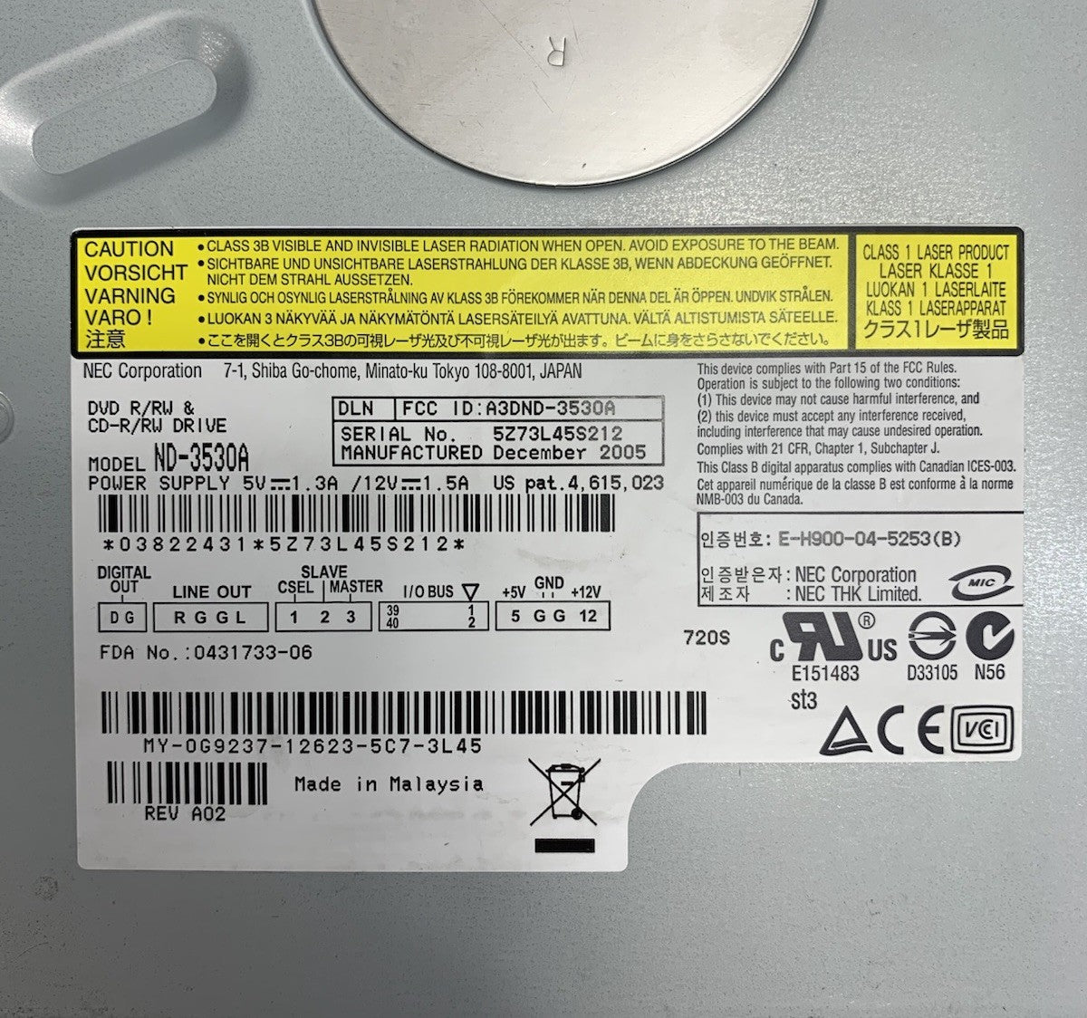 NEC ND-3530A DVD/CD Rewritable Drive7